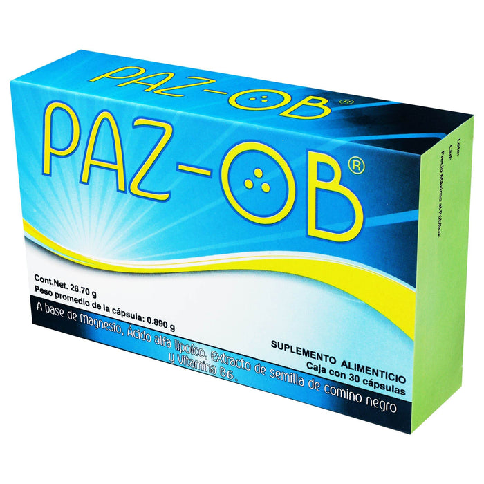 Paz-Ob 26.61G Con 30 Capsulas (Magnesio/Acido Alfa Lipoico/Vitamina B) - WeCare Pharma
