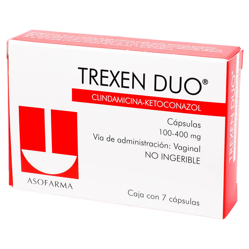 Trexen Duo Vaginal 100Mg/400Mg Con 7 Capsulas (Clindamicina/Ketoconazol) - WeCare Pharma