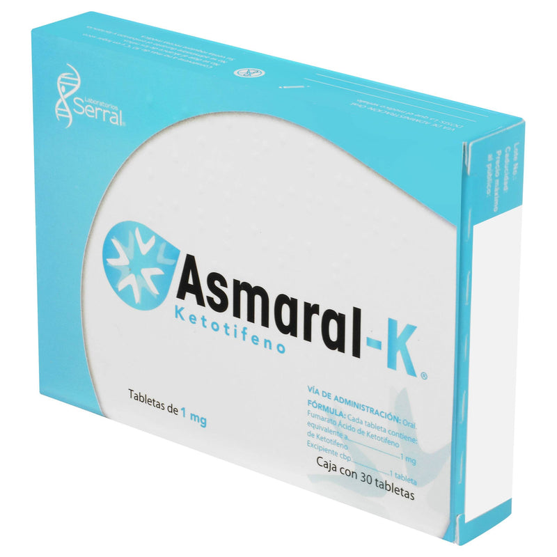 Asmaral-K 1Mg Con 30 Tabletas (Ketotifeno) - WeCare Pharma