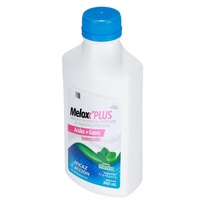 Melox Plus Suspensión 360Ml Menta (Aluminio/Magnesio/Dimeticona) 8 - 7501072310378