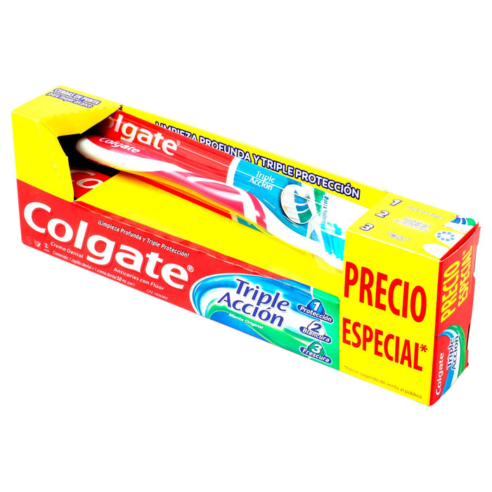 Cepillo Dental Colgate Triple Acción + Crema Dentral 50Ml - WeCare Pharma