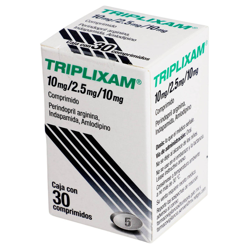 Triplixam 10Mg/2.5Mg/10Mg Con 30 Comprimidos (Perindopril/Arginina/Indapamida/Amlodipino) - WeCare Pharma
