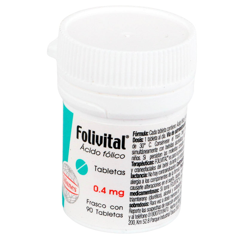 Folivital 0.4Mg Con 90 Tabletas (Acido Folico) - WeCare Pharma