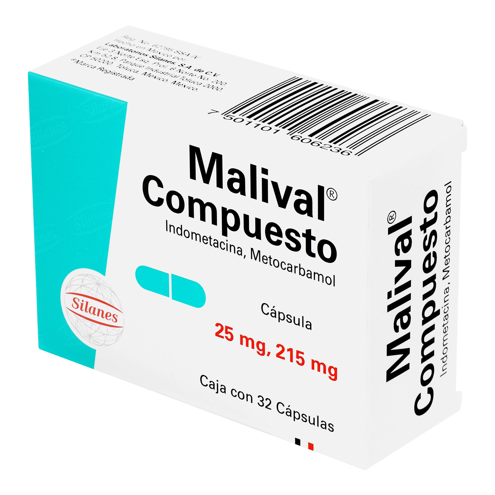 Malival Compuesto 25Mg/215Mg Con 32 Capsulas (Indometacina) 3 - 7501101606236