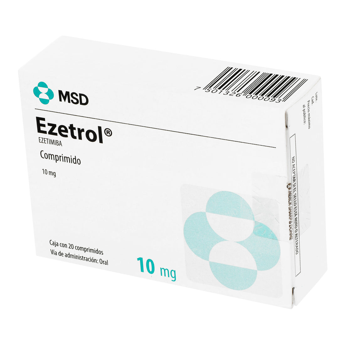 Ezetrol 10Mg Con 20 Tabletas (Ezetimiba) 3 - 7501326000093