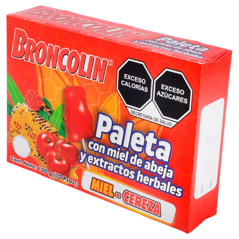 Broncolin Paleta 10G Con 10 Miel-Cereza (Miel Y Extractos Herbales) - WeCare Pharma
