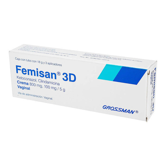 Femisan 3D Crema Vaginal 800Mg/100Mg/5G Y 3 Aplicadores 18G (Ketoconazol/Clindamicina) - WeCare Pharma
