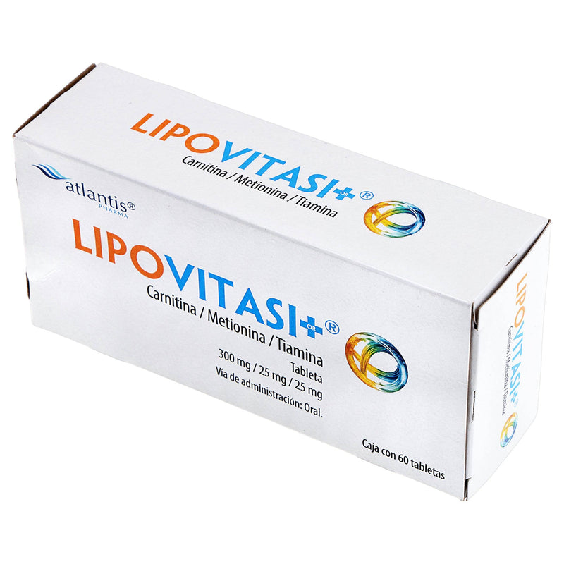 l carnitina patente Complemento Altantis Pharma Lipovitasi+ Carnitina/Metionina/Tiamina 30 Tabletas L-CARNITINA 3000