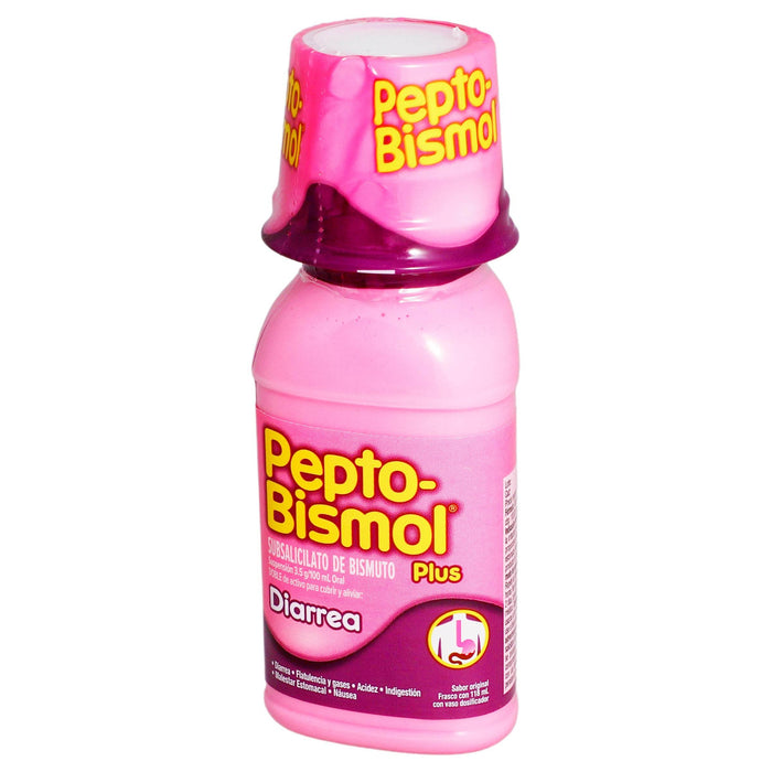 Pepto Bismol Plus Diarrea Suspensión 3.5G/100Ml 118Ml (Subsalicilato De Bismuto) - WeCare Pharma