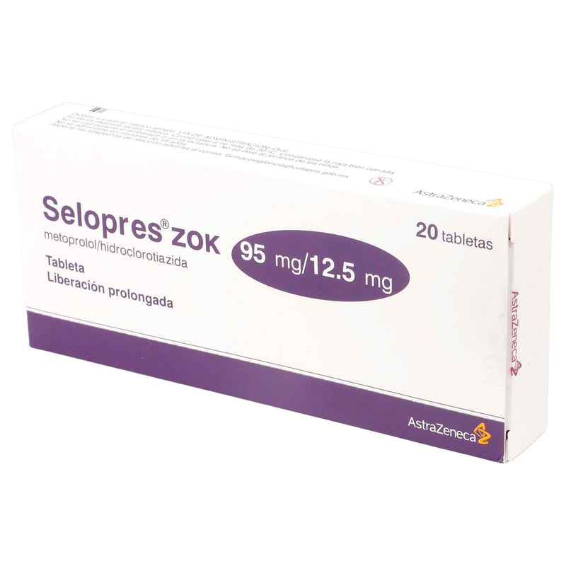 Selopres Zok 95Mg/12.5Mg Con 20 Tabletas (Metoprolol/Hidroclorotiazida) - WeCare Pharma