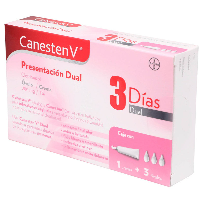 Canesten V Dual 3 Dias Ovulo 200Mg Crema 1% 30G (Clotrimazol) - WeCare Pharma
