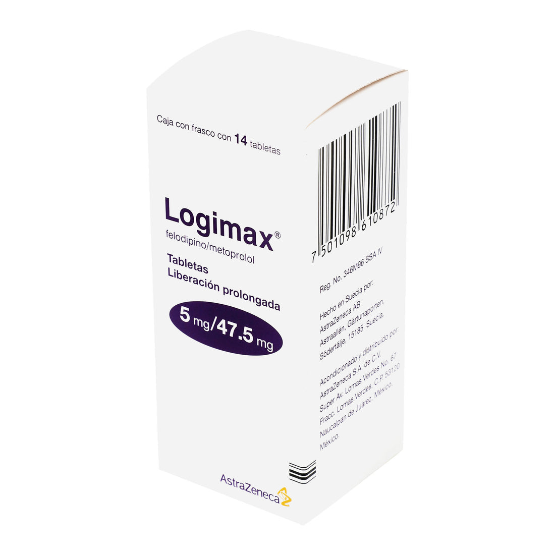 Logimax 5Mg/47.5Mg Con 14 Tabletas (Felodipino/Metoprolol) 3 - 7501098610872