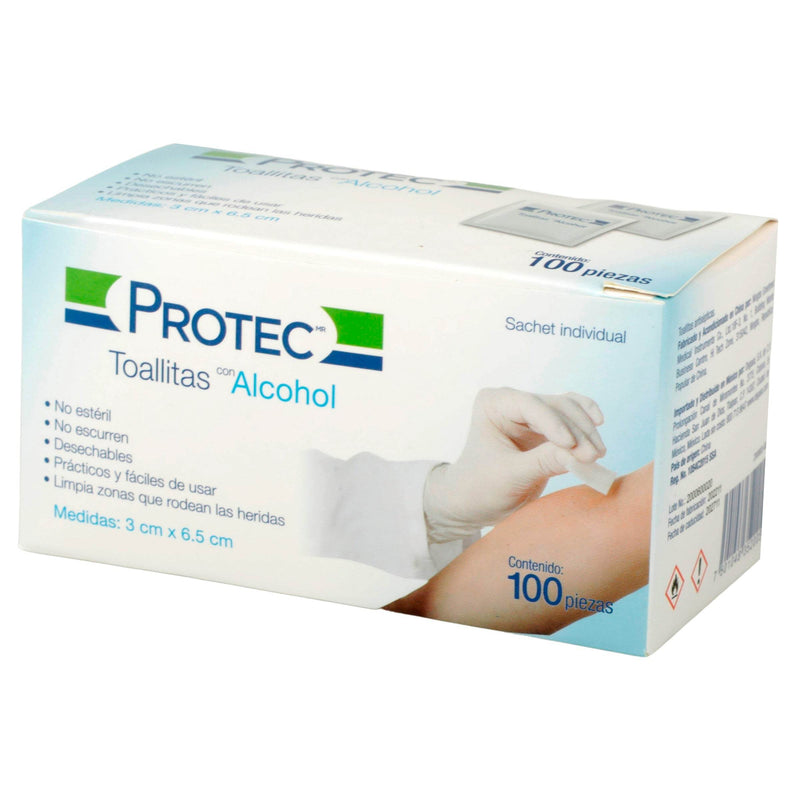 Toallitas Alcohol Protec Con 100 - WeCare Pharma