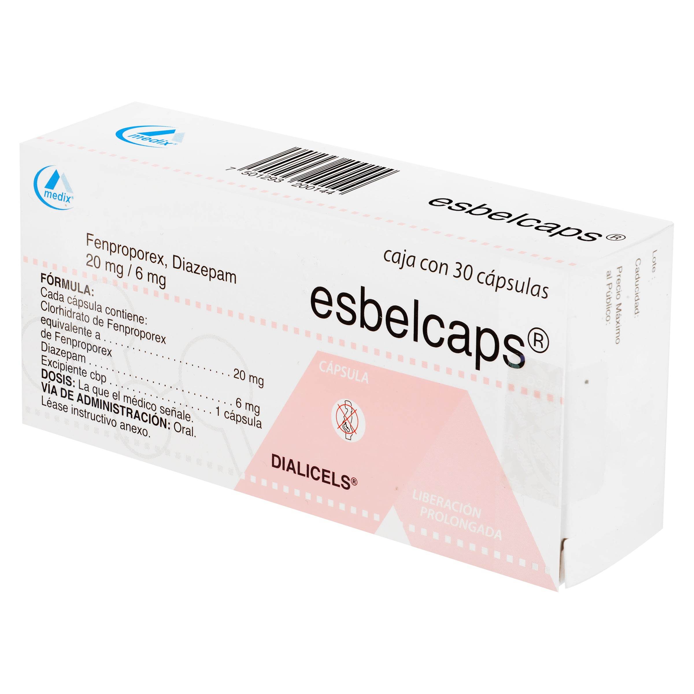 Esbelcaps (Fenproporex/Diazepam) Capsulas 20Mg/6Mg Con 30 — WeCare Pharma