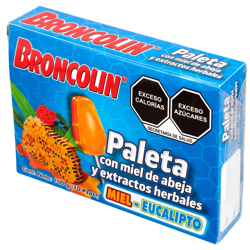 Broncolin Paleta 10G Con 10 Miel-Eucalipto (Miel Y Extractos Herbales) - WeCare Pharma