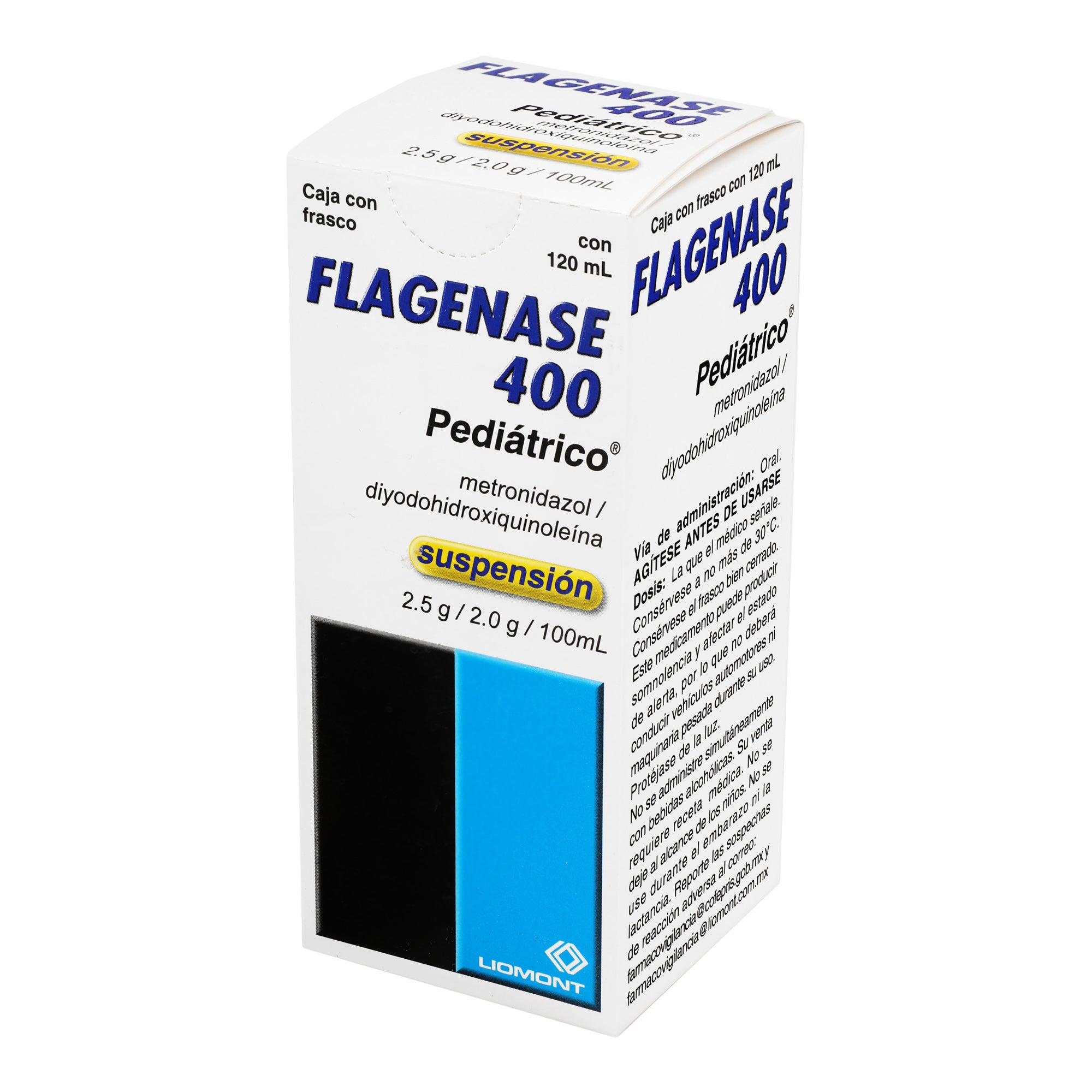 Flagenase 400 Suspensión 400Mg 120Ml (Metronidazol/Diyodohidroxiquinoleina) 3 - 7501299301128