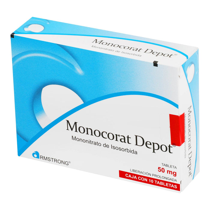 Monocorat Depot 50Mg Con 10 Tabletas (Mononitrato De Isosorbida) - WeCare Pharma