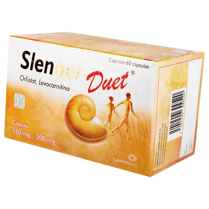Slender-Duet 120Mg/200Mg Con 60 Capsulas (Orlistat/Levocarnitina) - WeCare Pharma