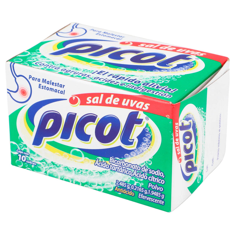 Sal De Uvas Picot Sobres 2.48G/0.21G/1.94G Con 10 (Bicarbonato/Ac Tartarico/Ac Citrico) - WeCare Pharma