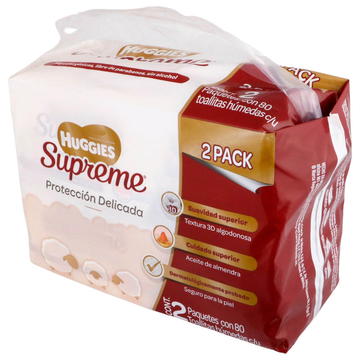Toallitas Humedas Huggies Supreme 2 Pack Con 80 - WeCare Pharma