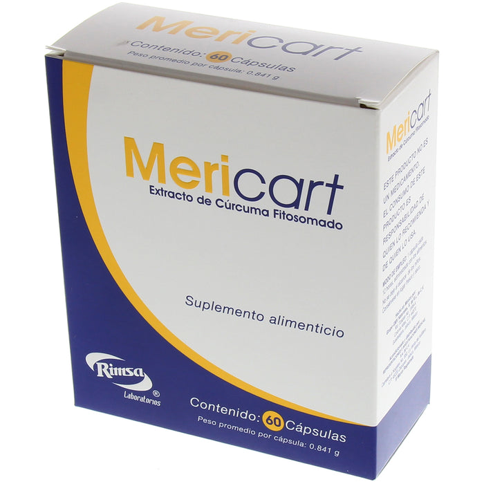 Mericart (Extracto De Curcuma Fitosomado) Capsula  0.748 Gramo Con 60 7501250812571 4