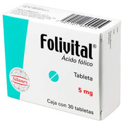 Folivital 5Mg Con 30 Tabletas (Acido Folico) - WeCare Pharma