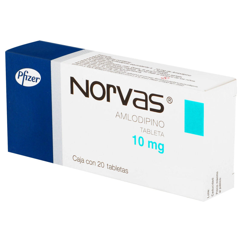 Norvas 10Mg Con 20 Tabletas (Amlodipino) - WeCare Pharma