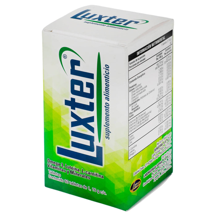 Luxter 1.16G Con 60 Tabletas (Omega 3/Luteina/L-Carnitina/Vitaminas/Minerales) - WeCare Pharma
