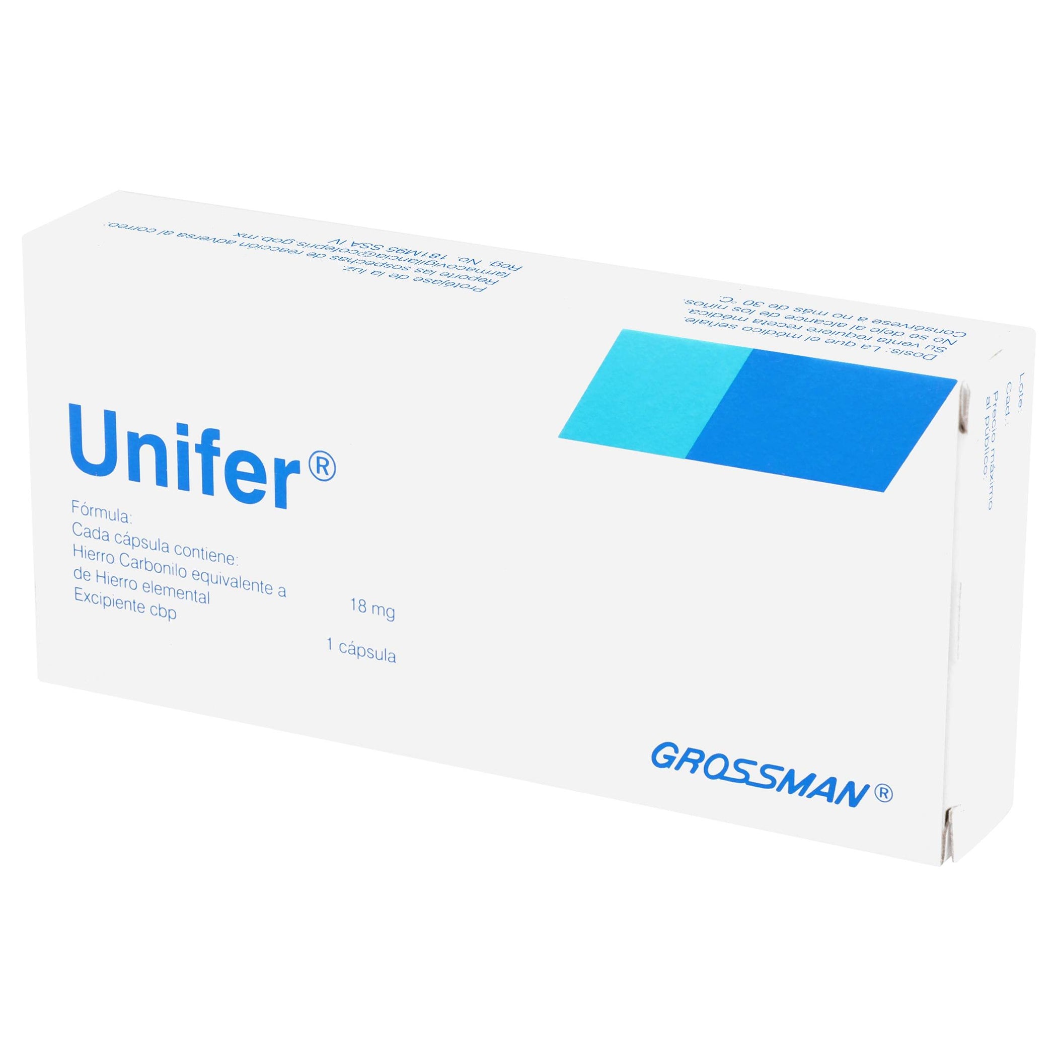 Unifer 18Mg Con 30 Capsulas (Hierro Carbonilo) — WeCare Pharma