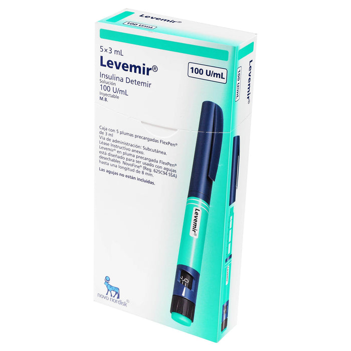 Levemir Flexpen Pluma 100Unid 3Ml Con 5 (Insulina Determir) - WeCare Pharma
