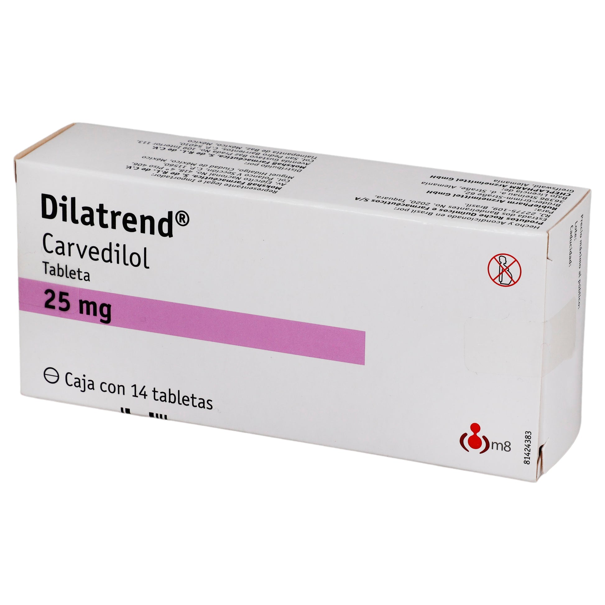 Dilatrend 25Mg Con 14 Tabletas (Carvedilol) 3 - 7501009071457