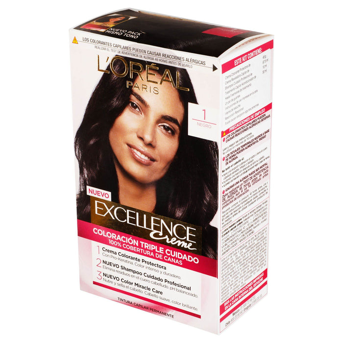 Tinte Loreal Excellence Negro 1 - WeCare Pharma