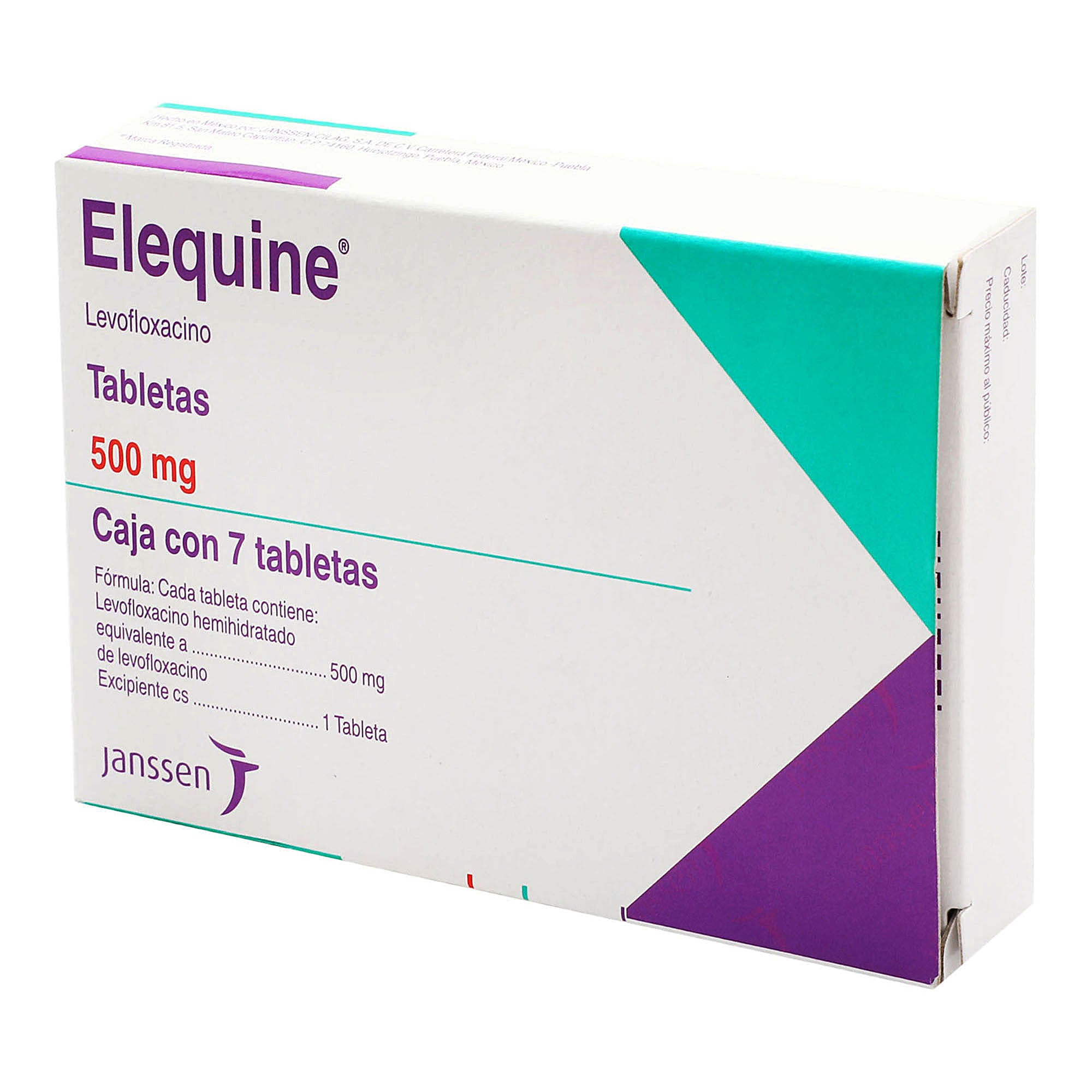 Elequine 500Mg Con 7 Tabletas (Levofloxacino) 3 - 7501100069100