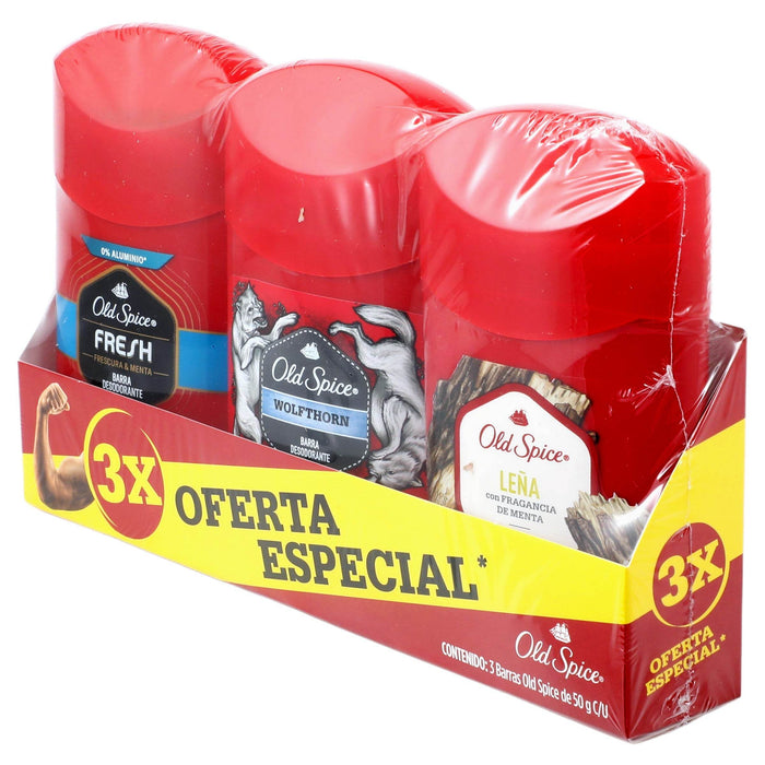 Desodorante Old Spice Fresh + Leña + Wolf Stick 50G - WeCare Pharma