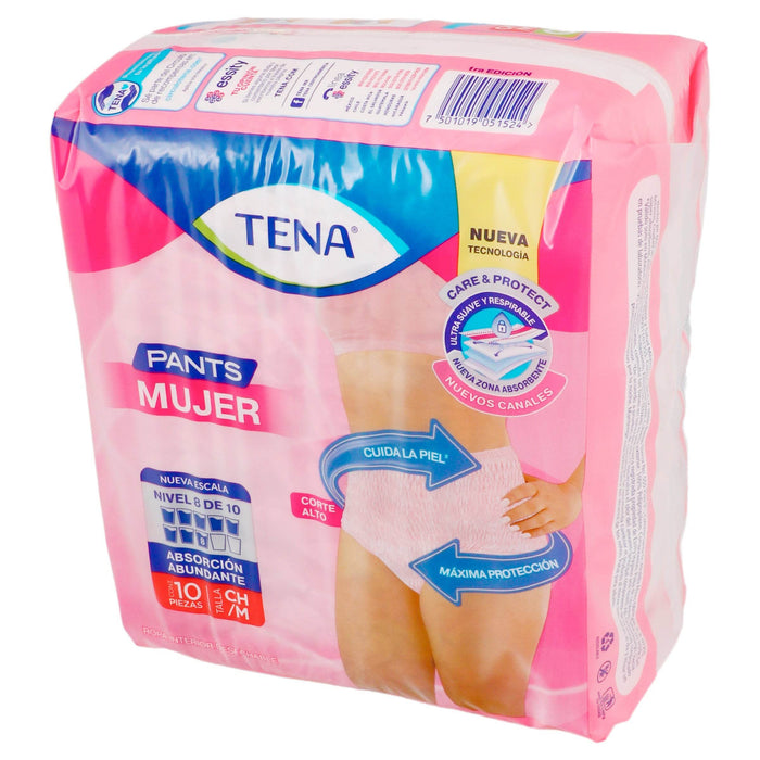 Pañal Tena Pants Mujer Chico Con 10 - WeCare Pharma