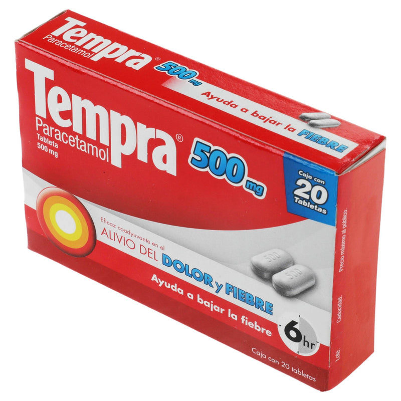 Tempra 500Mg Con 20 Tabletas (Paracetamol) - WeCare Pharma