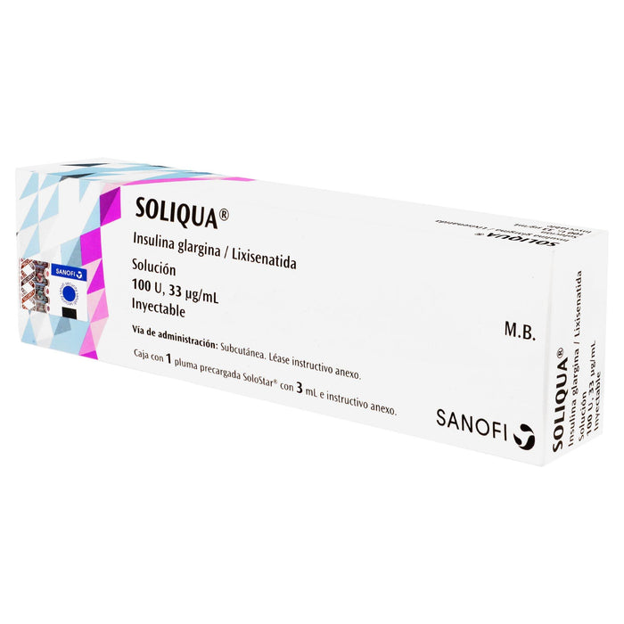 Soliqua (Insulina Glargina/Lixisenatida) Pluma 100Ml/33Mcg Con 1 - WeCare Pharma