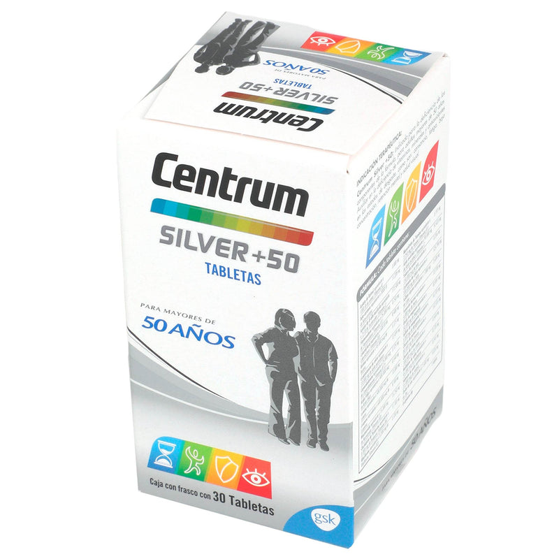 Centrum Silver +50 Con 30 Tabletas (Vitaminas B/C/Calcio/Potasio/Zinc) - WeCare Pharma