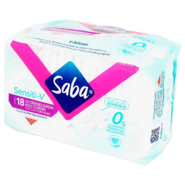 Toallas Saba Sensiti-V Nocturnas Con 18 - WeCare Pharma