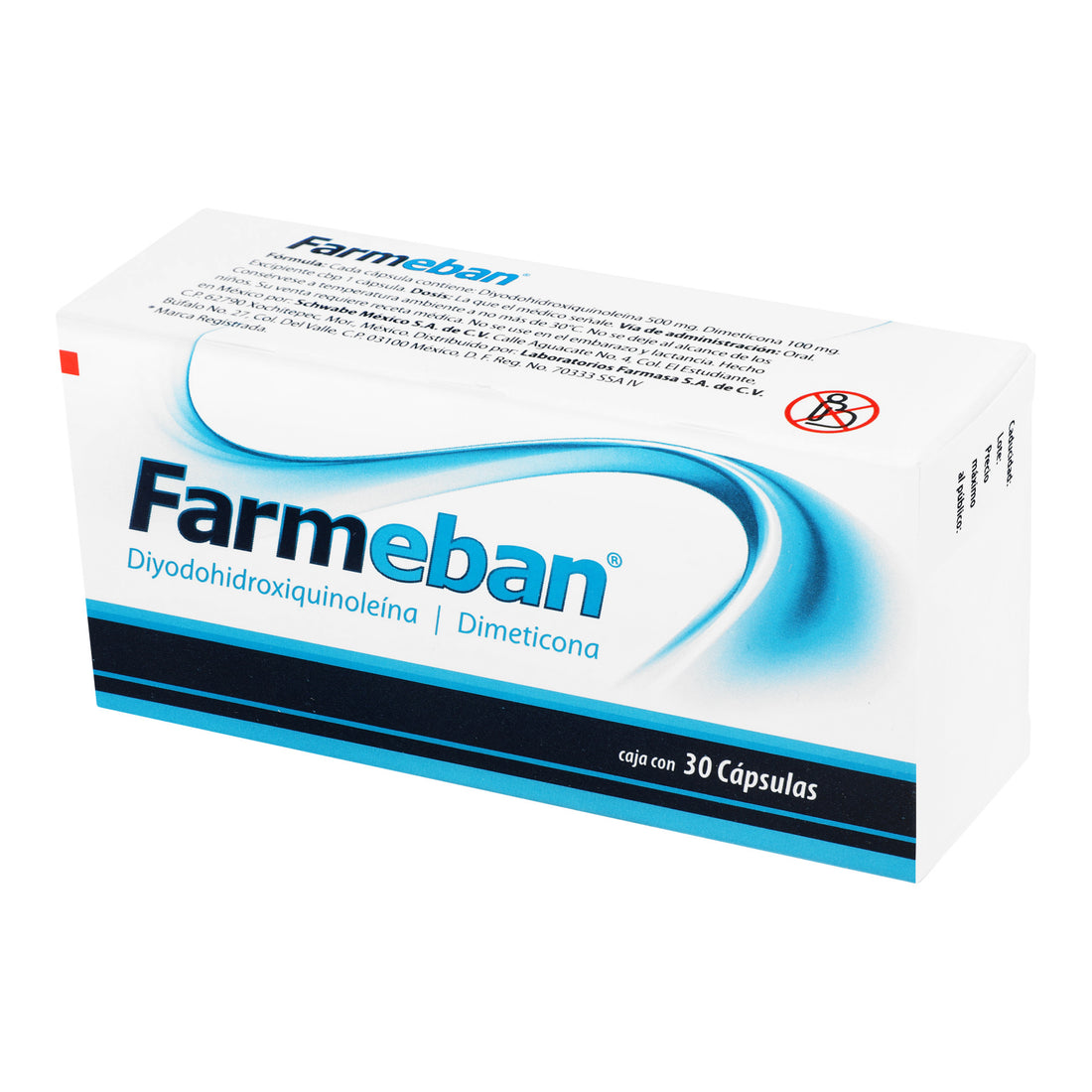 Farmeban 500Mg/100Mg Con 30 Capsulas (Diyodohidroxiquinoleina/Dimeticona) 3 - 7501168830100