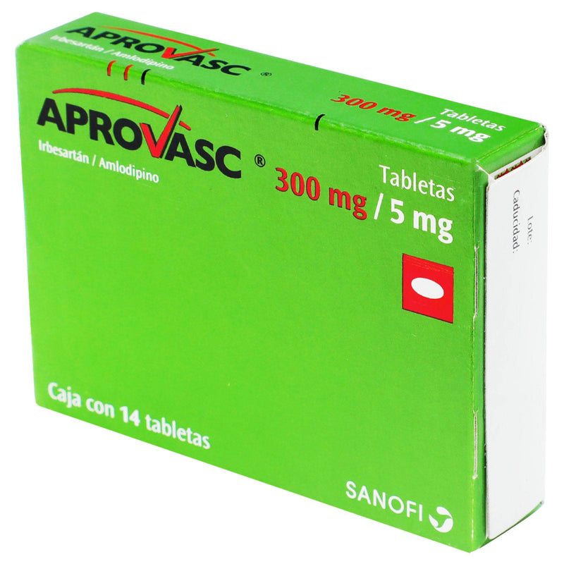 Aprovasc (Irbesartan/Amlodipino) Tabletas 300Mg/5Mg Con 14 - WeCare Pharma