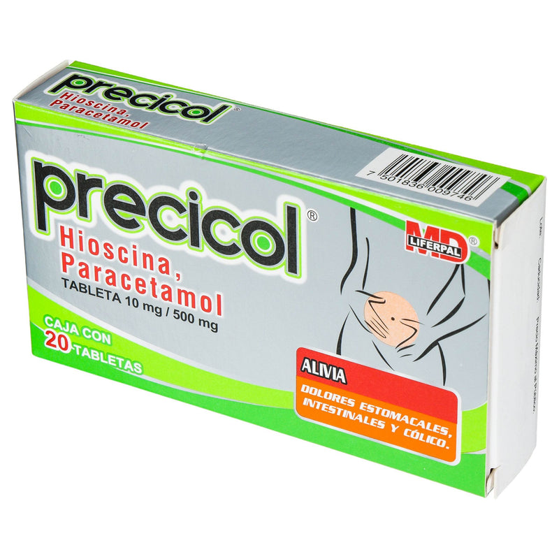 Precicol Precicol 10Mg/500Mg Con 20 Tabletas (Hioscina/Paracetamol) — WeCare Pharma