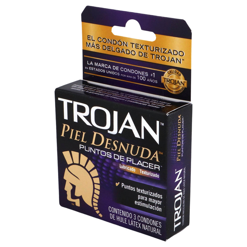 Condón Trojan Piel Desnuda Puntos De Placer Con 3 - WeCare Pharma