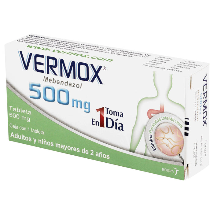 Vermox 500Mg Con 1 Tabletas (Mebendazol) - WeCare Pharma