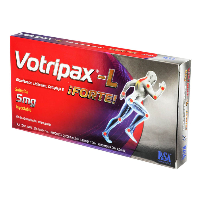 Votripax-L Forte 5Mg/3Ml Con 1 Ampulas (Diclofenaco/Complejo B/Lidocaina) - WeCare Pharma