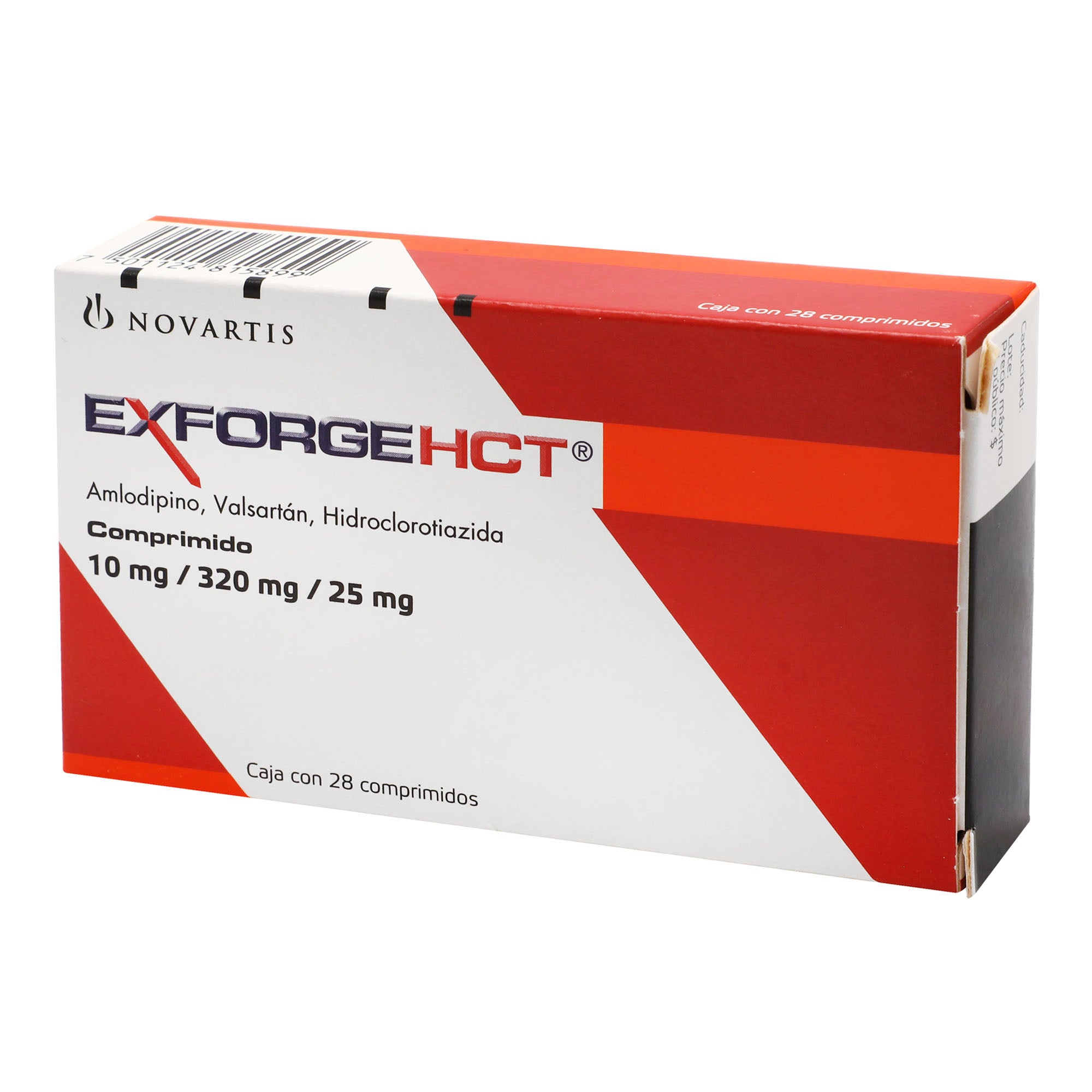 Exforge Hct 10Mg/320Mg/25Mg Con 28 Comprimidos (Amlodipino/Valsartan/Hidroclorotiazida) 3 - 7501124815899