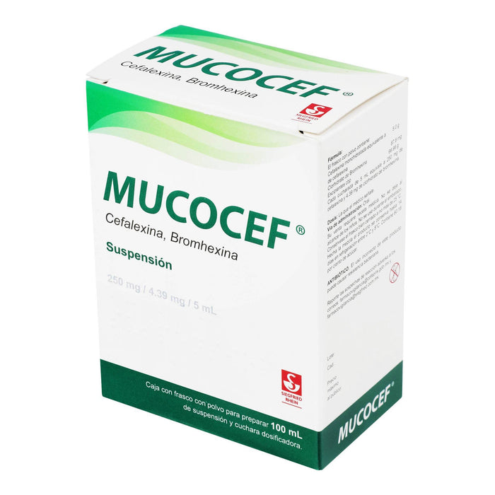 Mucocef (Cefalexina/Bromhexina) Suspensión 250Mg Con 100Ml - WeCare Pharma