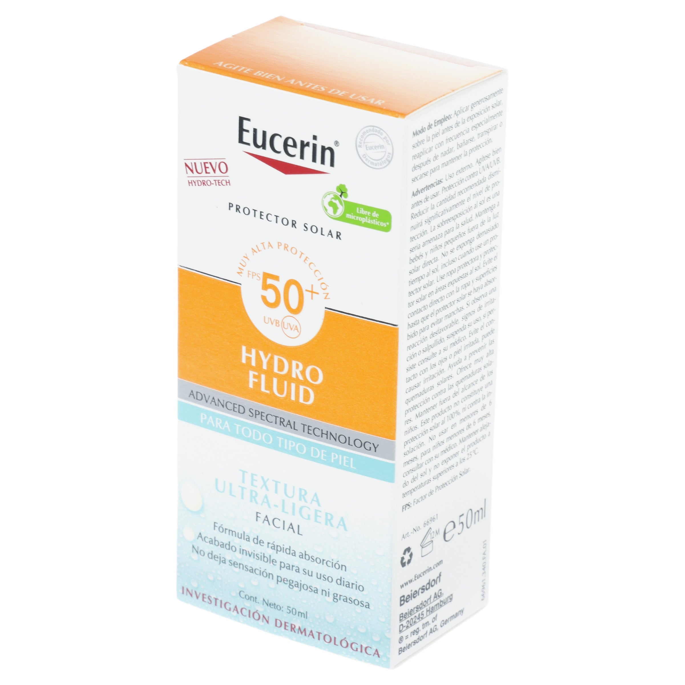 Eucerin Protector Solar Hydro Fluido Fps50 50Ml 8 - 4005900994776