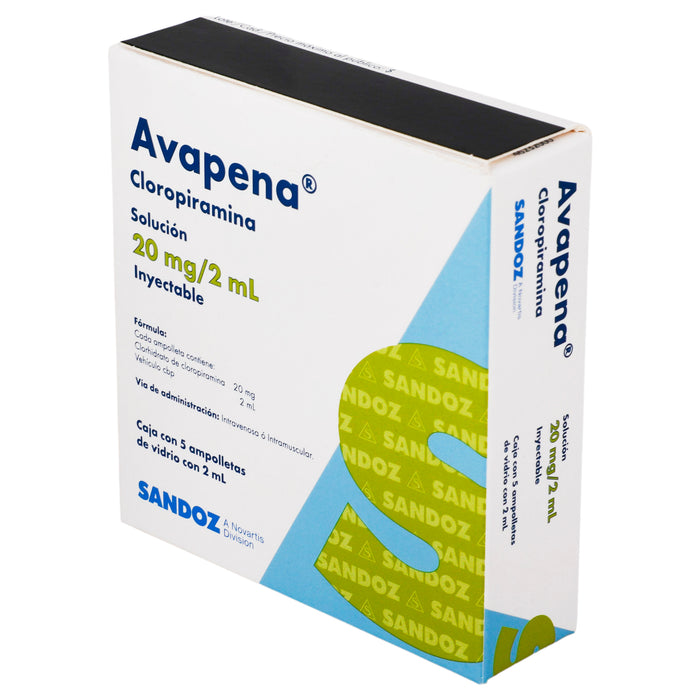 Avapena 20Mg/2Ml Con 5 Ampulas (Cloropiramina) 3 - 7502216930599