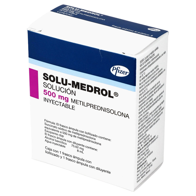 Solu-Medrol Frasco 500Mg Con 1 Ampulas (Metilprednisolona) - WeCare Pharma